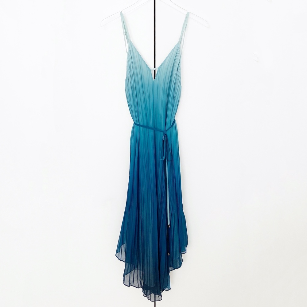✨sold✨ramy brook • viola green ombre pleated dress - Picture 5 of 8
